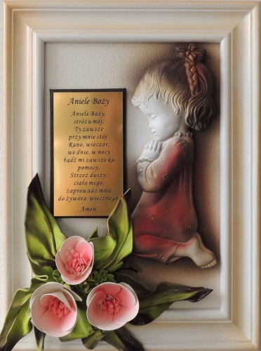 Obraz dla dziewczynki na komunię - chrzest + grawer + kwiaty.jpg