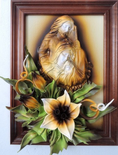 Obraz święta rodzina, lilia, drewniana rama.jpg