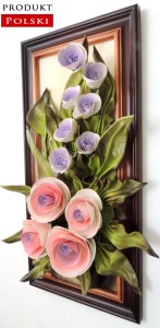 Obraz z kompozycją kwiatową 3D prezent na URODZINY jubileusz EMERYTURĘ ...