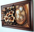 obraz z kompozycją kwiatową na prezent ślubny z świętą rodziną.JPG