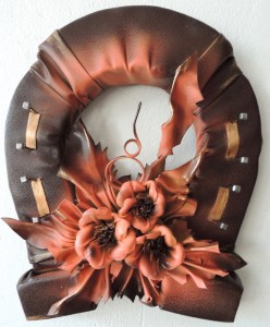 Podkowa na szczęście ze skóry PREZENT na URODZINY jubileusz EMERYTURĘ