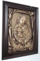 Obraz z płaskorzeźbą świętej rodziny w drewnianej ramie.JPG