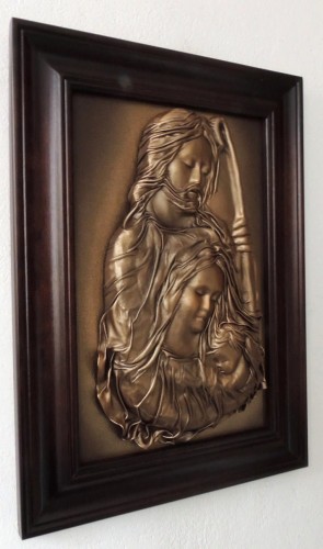 Obraz świętej rodziny na podziękowanie ze skóry naturalnej.JPG