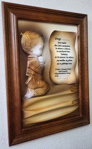 Oryginalny prezent dla chłopca Komunia - Chrzest - obraz z dedykacją - A3-C2