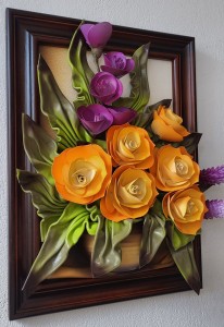 Obraz z bukietem kwiatów na prezent JUBILEUSZOWY podziękowanie i inne okazje