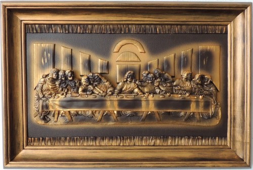 PIĘKNY OBRAZ W ZŁOTEJ RAMIE - OSTATNIA WIECZERZA