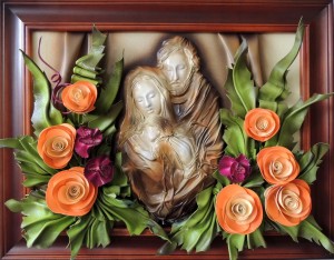 OBRAZ Z ŚWIĘTĄ RODZINĄ ZE SKÓRY - K6SR-1