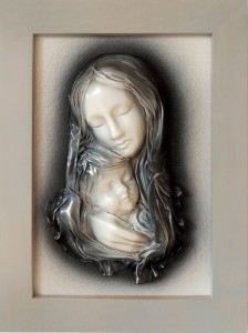 Obraz z Maryją, Matka Boża - Czarno-biały - S3-13