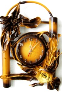 Zegar ścienny BAMBUS - SKÓRA - B6-3