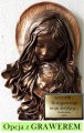 MARYJA Z DZIECIĄTKIEM, płaskorzeźba w skórze MATKA BOŻA, prezent, pamiątka na ŚLUB, jubileusz, podziękowanie, CHRZCINY, możliwa dedykacja GRAWER