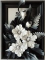 OBRAZ KWIATOWY W CZARNO-BIAŁEJ KOLORYSTYCE