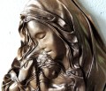 MATKA BOŻA MARYJA Z DZIECIĄTKIEM, płaskorzeźba w skórze, rękodzieło, możliwa dedykacja-GRAWER