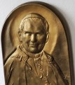 Piękna płaskorzeźba ze skóry ŚWIĘTEGO PAPIEŻA JANA PAWŁA II, oryginalny prezent na ŚLUB, JUBILEUSZ, opcja dodatkowa DEDYKACJA - GRAWER