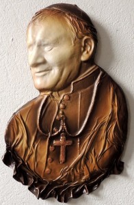 Płaskorzeźba w skórze JAN PAWEŁ II - oryginalna pamiątka - PS-3