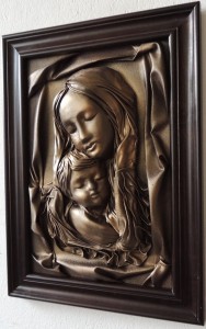 Maryja - obraz z Matką Boską w drewnianej ramie - S3-17