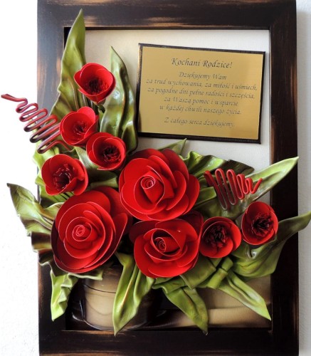 Obraz na podziękowanie dla rodziców - Czerwone róże.JPG
