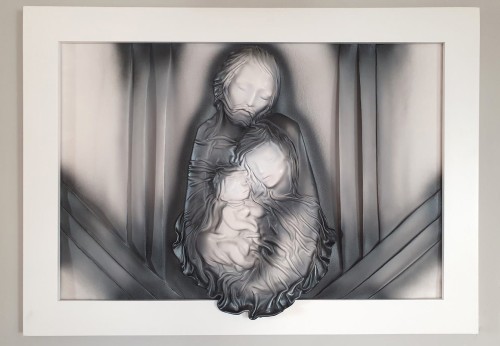 Święta Rodzina na prezent ślubny - obraz ze skóry.jpg