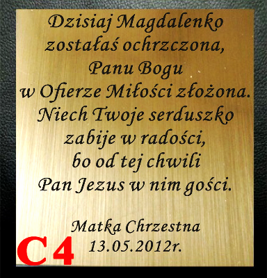 WYGRAWEROWANA DEDYKACJA ... Dzisiaj Magdalenko 
zostałaś ochrzczona,
Panu Bogu 
w Ofierze Miłości złożona.
Niech Twoje serduszko 
zabije w radości,
Bo od tej chwili 
Pan Jezus w nim gości.