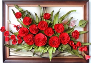 Obraz dużym bukietem czerwonych róż - wspaniały prezent dla JUBILATÓW NA 50-TĄ ROCZNICĘ ŚLUBU