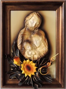 OBRAZ "ŚWIĘTA RODZINA" W SKÓRZE - K3SR-2