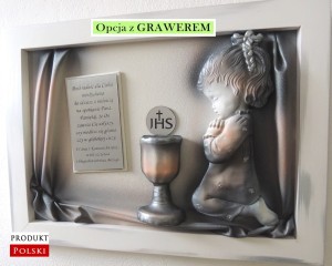 Obraz z dedykacją dla dziewczynki na Komunię Świętą A3-D8