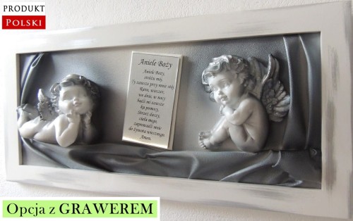 Obraz z 2 aniołkami na chrzest święty + dedykacja grawerowana.jpg