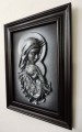 Obraz przestrzenny Maryja z jezusem czarno srebrny.JPG