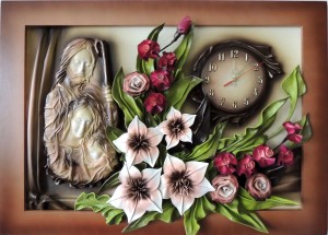 Obraz z Świętą Rodziną i zegarem - Piękny prezent - K8SRZ-5