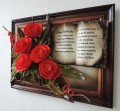 Obraz z ręcznie wykonanymi różami i twoją dedykacja na Ślub, jubileusz, podziękowanie.JPG
