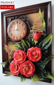 Prezent na Jubileusz 50-lecia Śluba obraz  + zegar - RĘKODZIEŁO  - k3z-1