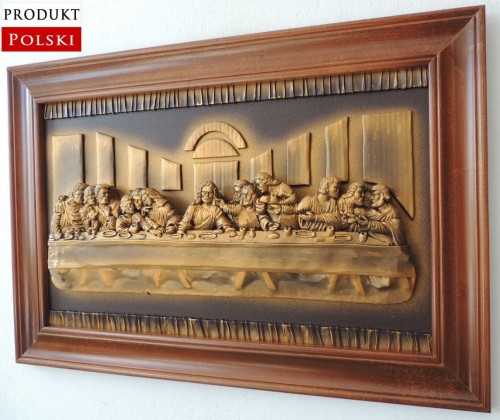 Obraz ostatniej wieczerzerzy 3d ze skóry na prezent prymicję księdza.jpg