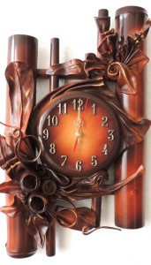 Zegar BAMBUS + SKÓRA - na prezent - B13-4