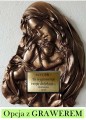 MATKA BOŻA MARYJA Z DZIECIĄTKIEM, płaskorzeźba w skórze, rękodzieło, możliwa dedykacja-GRAWER
