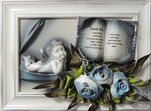 Obraz z aniołkiem - komunia chrzest.jpg