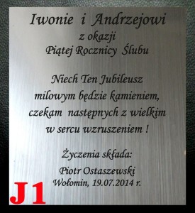 DEDYKACJA NA JUBILEUSZ - GRAWER - J1