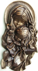 Płaskorzeźba w skórze - Matka Boża - MM-4