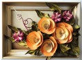 FAJNY OBRAZ ZE SKÓRY NA PREZENT, PRZYJEMNA KOLORYSTYKA, STARANNE WYKOŃCZENIE, HAND MADE