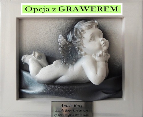 Obraz z aniołkiem na chrzest i dedykacją.jpg