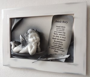 Nowoczesny obraz na pamiątkę chrztu, komunii dla dziewczynki - A2-7-