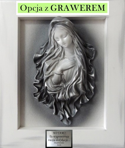 Obrazek matki bożej z grawerem w drewnianej rami.jpg