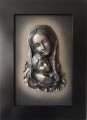 Obraz w płaskiej szerokiej drewnianej ramie - Matka Boska.JPG
