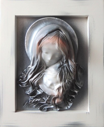 Obraz z maryjką i dzieciątkiem ze skóry.jpg