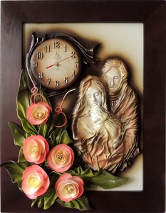 ZEGAR. ŚWIETA RODZINA, KWIATY. WYSTRÓJ WNĘTRZA. PREZENT. K6SRZ-2