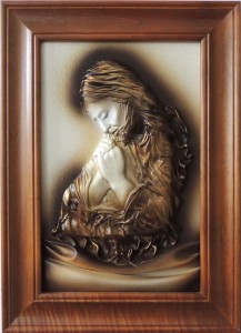 JEZUS MODLĄCY SIĘ. SKÓRA.  ELEGANCKA RAMA. MOŻLIWOŚĆ WYBORU RAMY.JM5-1