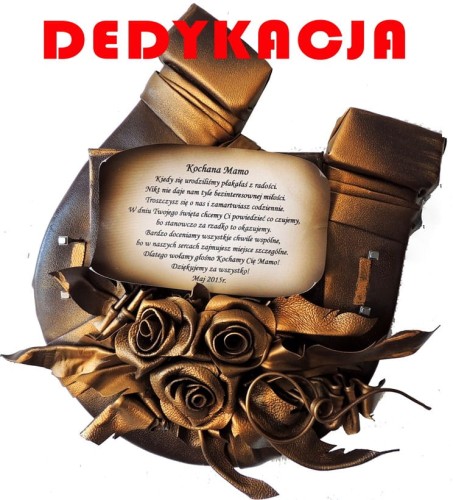 PODKOWA Z DEDYKACJĄ I RÓŻAMI - NA DZIEŃ MAMY - ORYGINALNY PREZENT - RĘCZNA ROBOTA