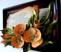  	ORYGINALNY OBRAZ Z DEDYKACJĄ, POMARAŃCZOWE KWIATY, PREZENT NA JUBILEUSZ, SLUB, PODZIĘKOWANIE