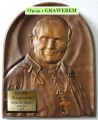 Piękna płaskorzeźba ze skóry ŚWIĘTEGO PAPIEŻA JANA PAWŁA II, oryginalny prezent na ŚLUB, JUBILEUSZ, opcja dodatkowa DEDYKACJA - GRAWER, oryginalny prezent na ślub, jubileusz, podziękowanie i inne okazje