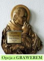 Dedykacja grawerowana na PŁASKORZEŹBA - POPIERSIE, PAPIEŻA JANA PAWŁA II, wykonana ze skóry, PREZENT ŚLUBNY, jubileusz LUB NA INNĄ OKAZJĘ , oryginalna pamiątka z Polski
