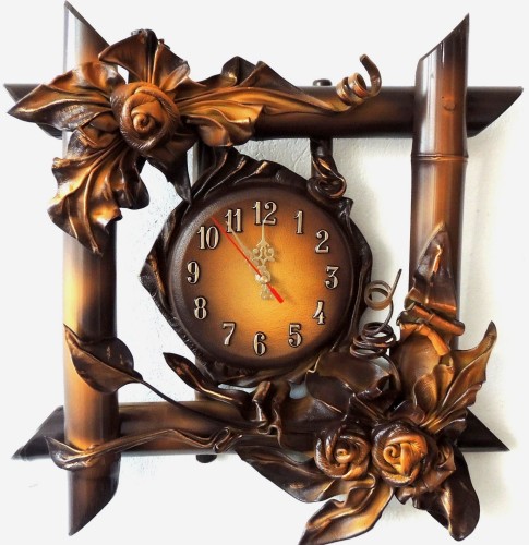  	ZEGAR SKÓRZANY , BAMBUS, KOLOR ORZECHOWY