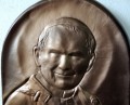 Piękna płaskorzeźba ze skóry ŚWIĘTEGO PAPIEŻA JANA PAWŁA II, oryginalny prezent na ŚLUB, JUBILEUSZ, opcja dodatkowa DEDYKACJA - GRAWER, oryginalny prezent na ślub, jubileusz, podziękowanie i inne okazje